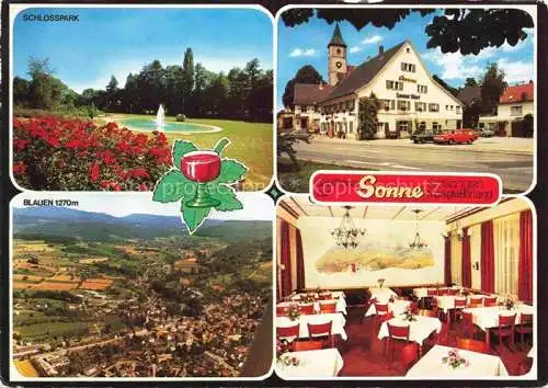 AK / Ansichtskarte  Schliengen Gasthaus Sonne Gaststube Schlosspark Fliegeraufnahme 