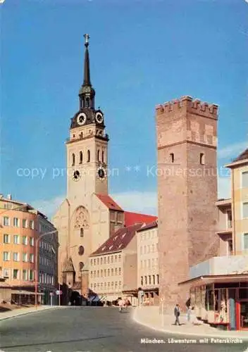 AK / Ansichtskarte  Muenchen Loewenturm mit Peterskirche