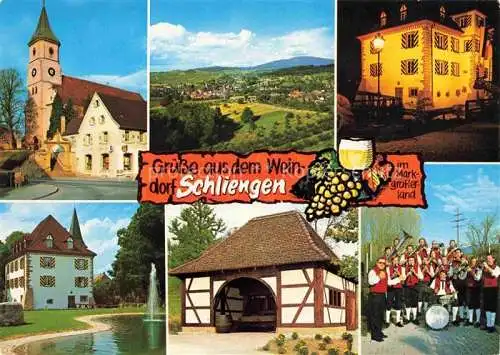 AK / Ansichtskarte  Schliengen Kirche Panorama Schloss Park Musikgruppe