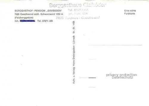 AK / Ansichtskarte  Gschwend_Backnang Berggasthof Pension Gisiboden
