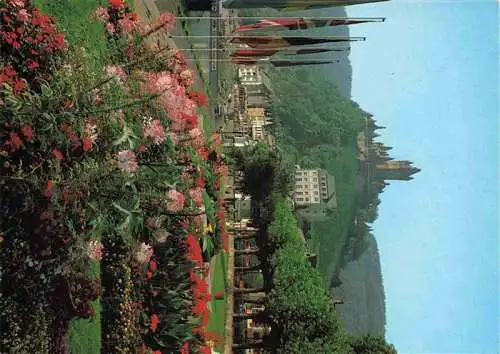 AK / Ansichtskarte  Cochem_Kochem_Mosel Parkanlage am Moselufer mit Reichsburgblick