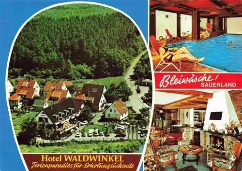 AK / Ansichtskarte  Bleiwaesche Hotel Waldwinkel Fliegeraufnahme Hallenbad Kaminzimmer