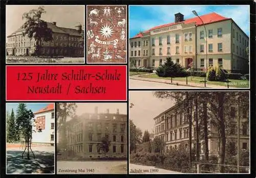 AK / Ansichtskarte  Neustadt_Sachsen Friedrich Schiller Schule mit Sternwarte Ansicht 1999 Zerstoerung Mai 1945 Schule um 1900