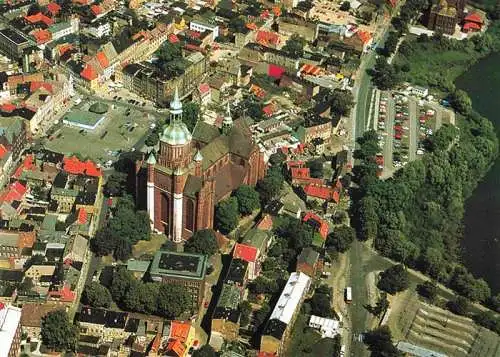 AK / Ansichtskarte  STRALSUND St Marien Quartier Fliegeraufnahme