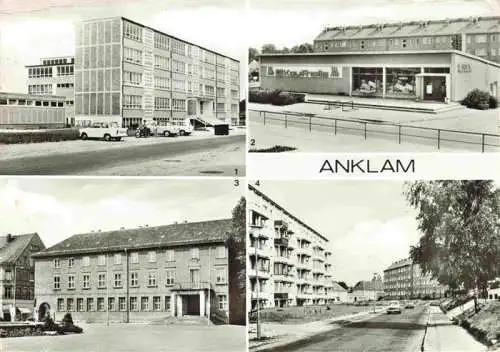 AK / Ansichtskarte  Anklam Wilhelm Pieck Oberschule HO Kaufhalle Rathaus Hospitalstrasse