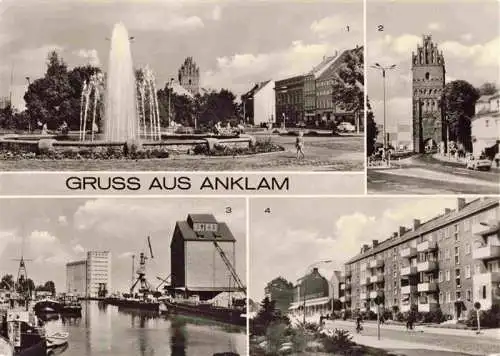 AK / Ansichtskarte  Anklam Markplatz Brunnen Fontaene Steintor Am Hafen Peenstrasse