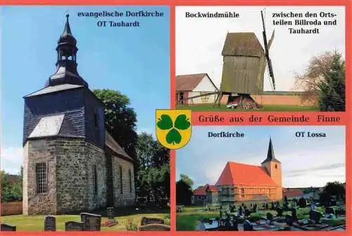 AK / Ansichtskarte  Finne_Region-Suedharz_Freyburg_Unstrut Ev Dorfkirche Tauhart Bockwindmuehle Dorfkirche Lossa