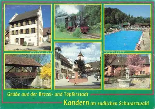 AK / Ansichtskarte  Kandern_Baden_BW Teilansichten Brezel- und Toepferstadt im Tal der Kander Schwarzwald Freibad