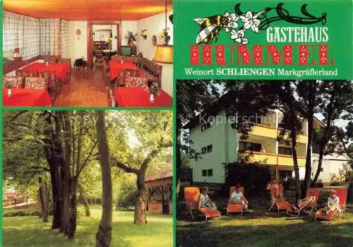 AK / Ansichtskarte  Schliengen Gaestehaus Hummel Gastraum Garten Liegewiese