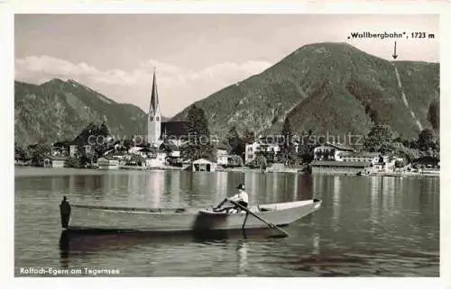 AK / Ansichtskarte  Rottach-Egern_Tegernsee Wallbergbahn Kirche Bootspartie