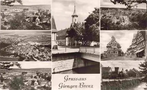 AK / Ansichtskarte  Giengen_Brenz Panorama Fliegeraufnahmen Orts und Teilansichten Kirche Bruecke 