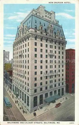 AK / Ansichtskarte  Baltimore_Maryland_USA New Emerson Hotel Calvert Streets Illustration