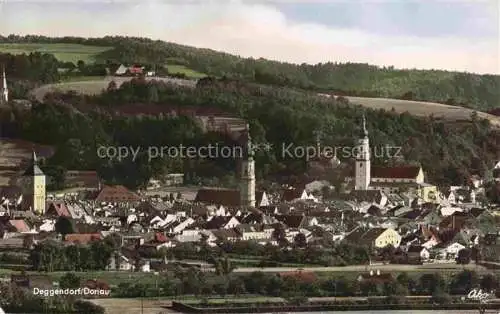 AK / Ansichtskarte  Deggendorf_Donau Panorama mit Kirchen