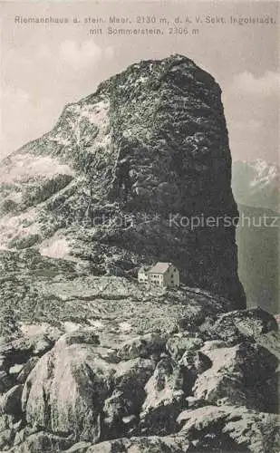 AK / Ansichtskarte  Riemannhaus_2177m_Steinernes_Meer_AT Gipfelblick mit Sommerstein