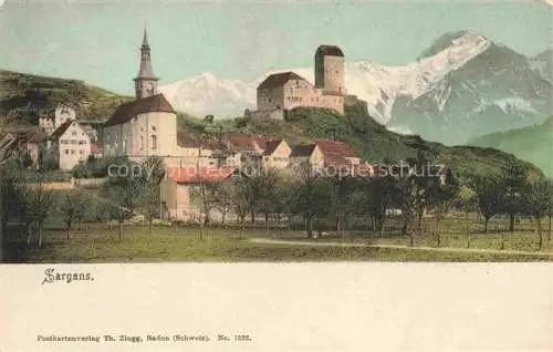 AK / Ansichtskarte  Sargans_SG Kirche mit Schloss