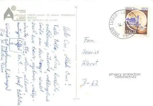 AK / Ansichtskarte  Luttach_Ahrntal_Lutago_Suedtirol_IT mit Weissenbach und St Johann