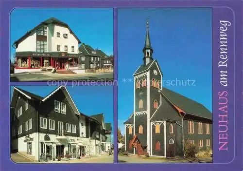 AK / Ansichtskarte  Neuhaus_Rennweg Schwarzburger Strasse Sonneberger Strasse Kirche