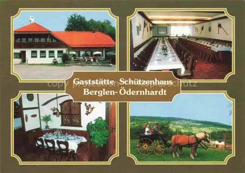 AK / Ansichtskarte  oedernhardt Gaststaette Schuetzenhaus Gastraum Festsaal Pferdekutsche