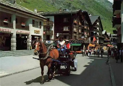 AK / Ansichtskarte  Zermatt_VS Dorfstrasse Pferdekutsche