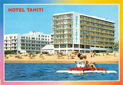 AK / Ansichtskarte  Santa_Susana_Santa_Susanna_Maresme_Cataluna_ES Hotel Tahiti Strandpartie