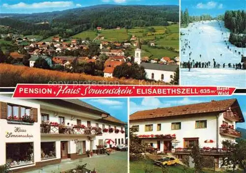 AK / Ansichtskarte  Elisabethszell_Haibach_Bayern Panorama Skipiste Cafe Haus Sonnenschein Garten