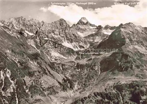 AK / Ansichtskarte  Prinz-Luitpoldhaus_Hochvogel_2589m_Bad_Hindelang Fliegeraufnahme mit Allgaeuer Alpen