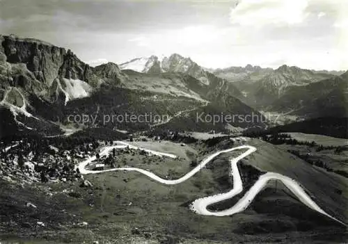 AK / Ansichtskarte  Dolomiti__Dolomiten_IT La strada del Sella verso la Marmolada Fliegeraufnahme