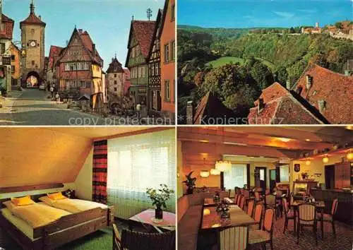 AK / Ansichtskarte  ROTHENBURG___TAUBER Stadttor Cafe Uhl Gastraum Zimmer Panorama