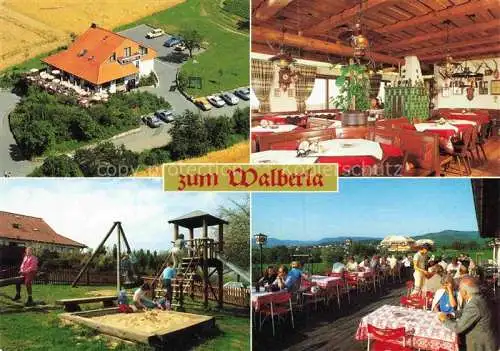 AK / Ansichtskarte  Kirchehrenbach_Forchheim Fraenk Speiserestaurant Cafe Zum Walberla Gastraeume Terrasse Spielplatz