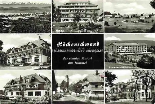 AK / Ansichtskarte  Hochenschwand_Schwarzwald Panorama Kurheim Krone Hotel Alpenblick Hoehensanatorium Sanatorium Sonnenhof