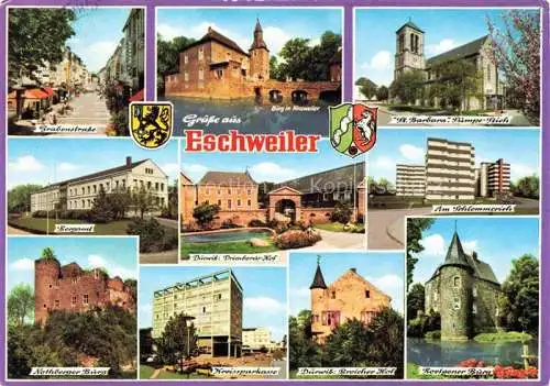 AK / Ansichtskarte  Eschweiler__Rheinland Grabenstrasse Burg St Barbara Pumpe Stich Bergamt Notberger Burg Duerwiss Drimborus Hof und Broicher Hof Roetgener Burg Am Schlemmerich