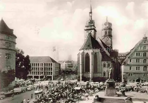 AK / Ansichtskarte  STUTTGART Schillerplatz mit Stiftskirche