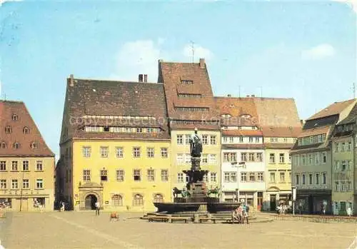 AK / Ansichtskarte  Freiberg__Sachsen Obermarkt mit Brunnen Otto der Reiche