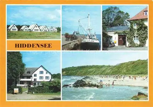 AK / Ansichtskarte  Vitte_Hiddensee Bungalows Hafen Gaststaette Heiderose Kloster FDGB Erholungsheim Hitthim Strand