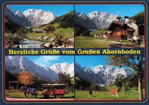 AK / Ansichtskarte  Grosser_Ahornboden_Karwendel_Tirol Panorama Pferdebus Huette Weiderinder