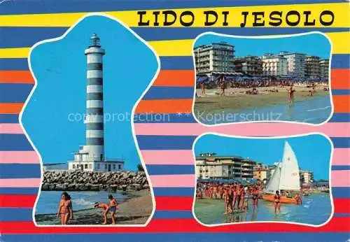 AK / Ansichtskarte  Lido_di_Jesolo_IT Leuchtturm Strandpartien