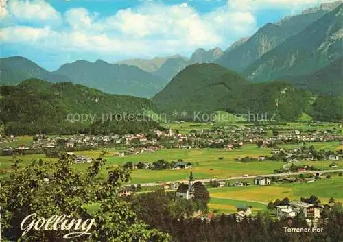 AK / Ansichtskarte  Golling__Salzach_AT Fliegeraufnahme mit Dachstein und Torrener Hof