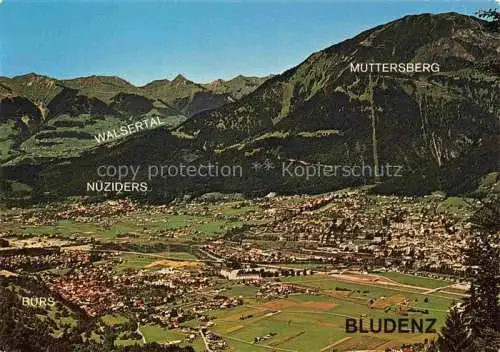 AK / Ansichtskarte  Bludenz_Vorarlberg_AT Panorama Alpenstadt mit Hoher Frassen Buers und Nueziders Walsertal