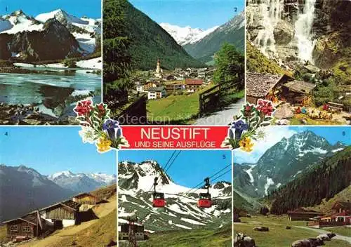 AK / Ansichtskarte  Neustift__Stubaital_Tirol_AT Rinnensee Stubaier Gletscher Grabaalm Wasserfall Almen Pennisalm Blick gegen Habicht