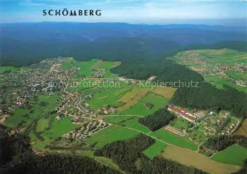 AK / Ansichtskarte  Schoemberg_Freudenstadt Fliegeraufnahme mit Langenbrand und Schwarzwald Reha Klinik der BfA