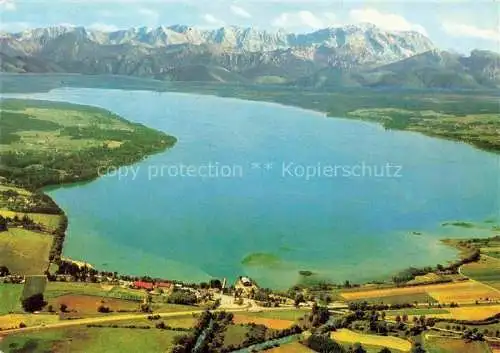 AK / Ansichtskarte  Ammersee_Bayern Blick auf Karwendel und Wetterstein Hochgebirge Fliegeraufnahme