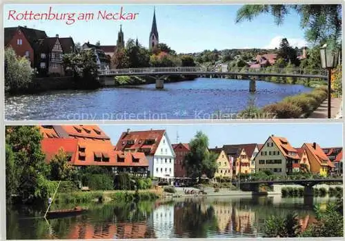 AK / Ansichtskarte  Rottenburg_Neckar Bruecke Neckarpartie