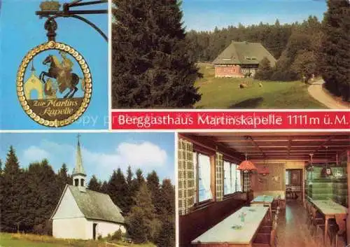 AK / Ansichtskarte  Furtwangen Berggasthaus Pension Martinskapelle Schild Kapelle Gastraum