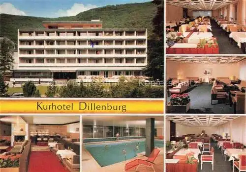 AK / Ansichtskarte  Bad_Bertrich_Rheinland-Pfalz Kurhotel Dillenburg Kursanatorium am Roemerkessel Gastraeume Hallenbad