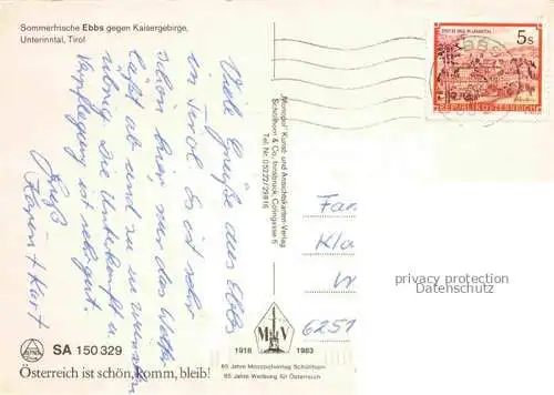 AK / Ansichtskarte  Ebbs_Tirol_AT mit Kaisergebirg im Unterinntal