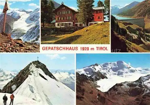 AK / Ansichtskarte  Gepatschhaus_1928m_Tirol_AT mit oelgrubenjoch Wildspitze Weisseespitze und Kaunertalstausee