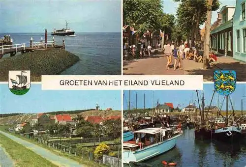 AK / Ansichtskarte  Vlieland_Friesland_NL Faehrschiff Ortspartien Hafen