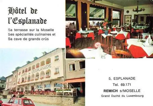 AK / Ansichtskarte  Remich_Luxembourg Hotel de l'Esplanade Sa terrasse sur la Moselle