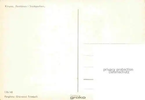 AK / Ansichtskarte  Kiruna_Sweden Fontaenen i Stadsparken