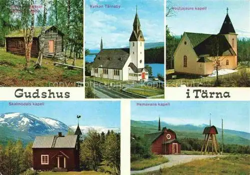 AK / Ansichtskarte  Taerna_Lappland_Sweden Kyrkan Taernaby Voijtjajaure kapell Skalmodals kapell Hermavans kapell